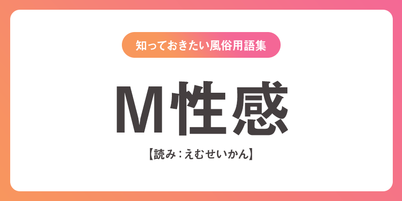 ユメオト風俗用語集 - M性感(えむせいかん)