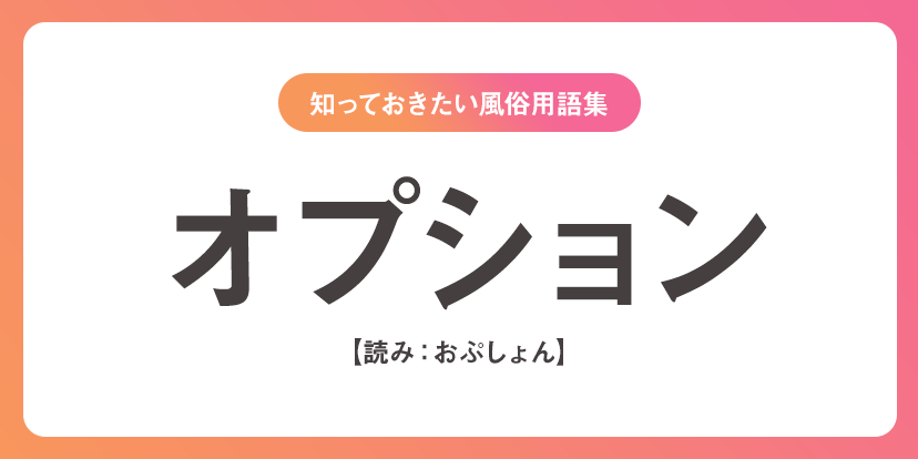 ユメオト風俗用語集 - オプション(おぷしょん)